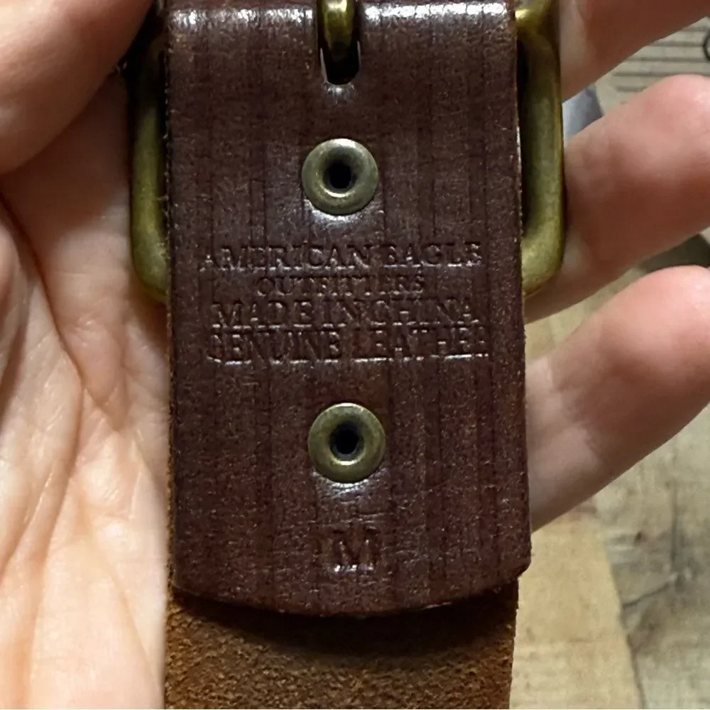 American Eagle genuine leather brown strap size M